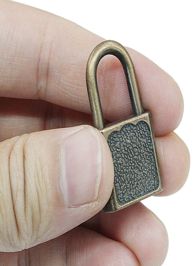 Litoexpe 10 Pcs Mini Cute Diary Padlock Tiny Small Luggage Locks with Keys, Small Metal Padlock Solid Luggage for Jewelry Boxes Decor (Bronze) - Image 4